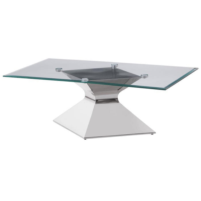 Jenny - Glass Top Coffee Table - Silver