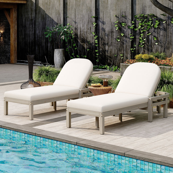 Outdoor Chaise Lounge With 5 Position Adjustable Backrest (Set of 2) Hearth and Haven