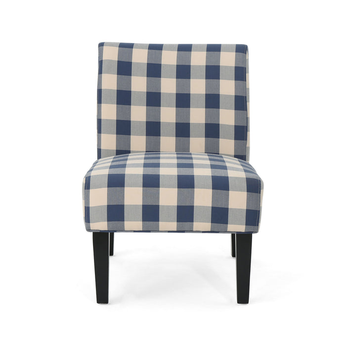 Accent Chair - Blue / Cream