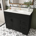 Bathroom Vanity, Fluted Cabinet, Soft Close Doors & Drawers, Single Faucet Hole, Sink Included - Black Home Essentials