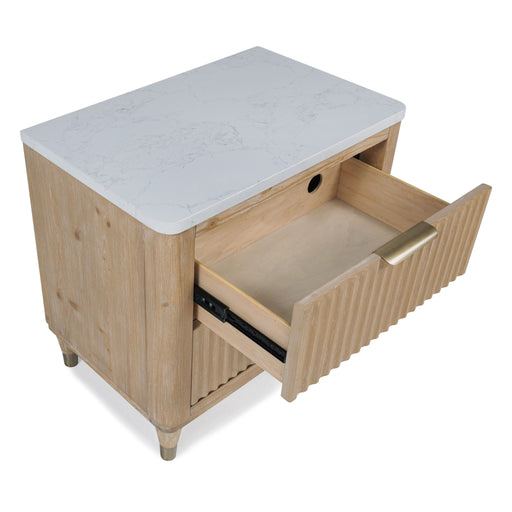 Nightstand With Accented Hardware - Natural Wood Home Essentials