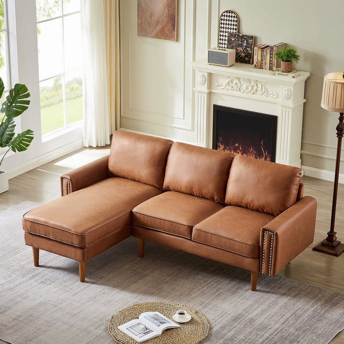 L-Shape Sofa Couch With Chais Mid-Century, Strong Leg And Design That Will Complement Any Living Space, Left Chaise