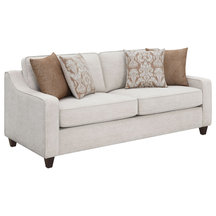Mahaffey - Christine Upholstered Sloped Arm Sofa - Beige Furniture Max