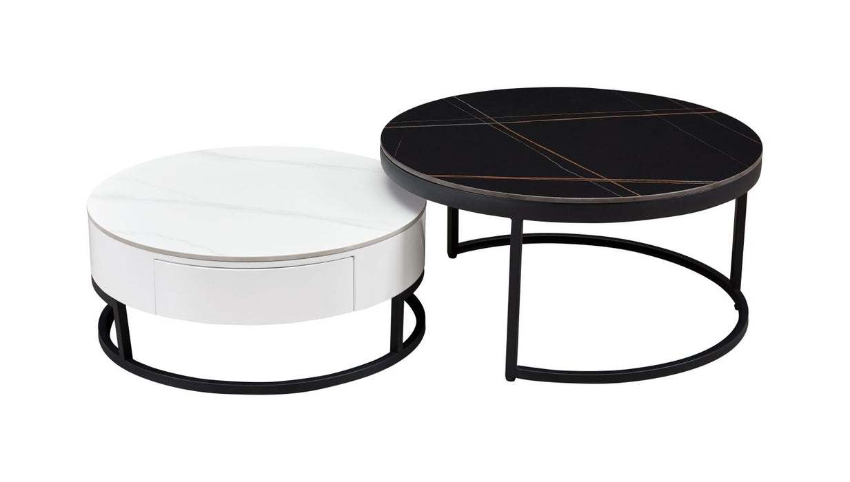 B038 - Coffee Table - White / Black Extravaganza Collection