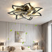 32" Flower Ceiling Fan With LED Dimmable Light, Low Profile Flush Mount Fan With Remote Control, 6 Speeds Daily Nest