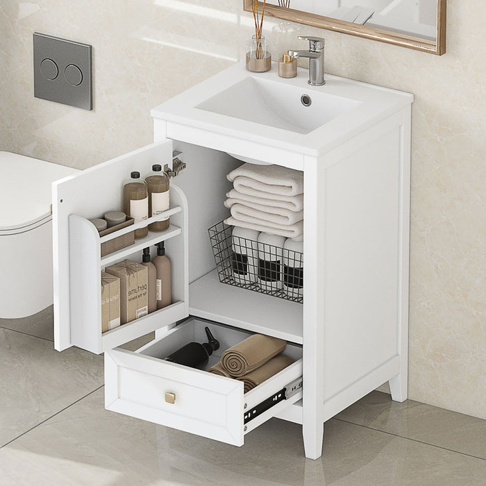 Bathroom Vanity With Sink, Soft Closing Cabinet Door, Storage Rack And Drawer Hearth and Haven