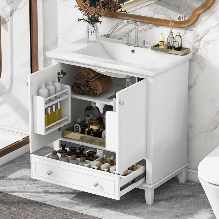 30" Bathroom Vanity With Sink Combo Undermount Sink, Cabinet With Doors And Drawer - White Hearth and Haven