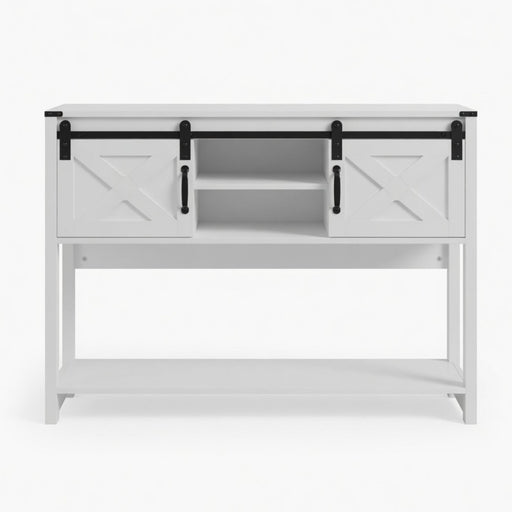 Farmhouse Entryway Table With Sliding Barn Door Home Essentials
