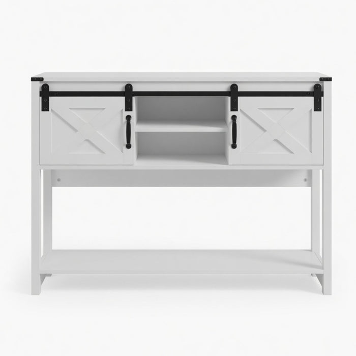 Farmhouse Entryway Table With Sliding Barn Door Home Essentials