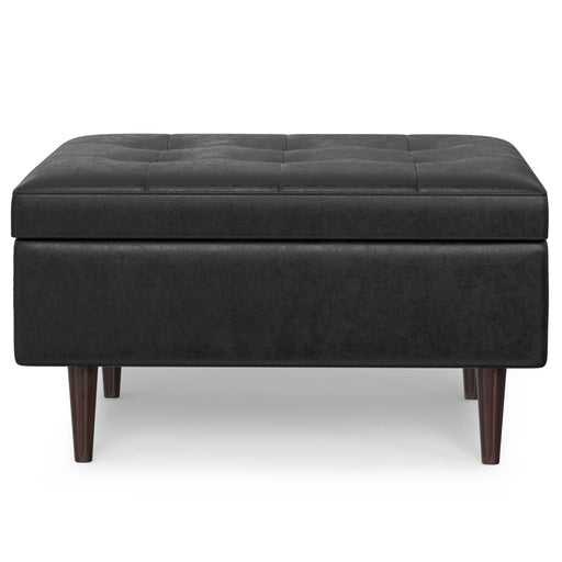 Shay - Large Square Coffee Table Storage Ottoman Mid-Century Style Simpli-Home