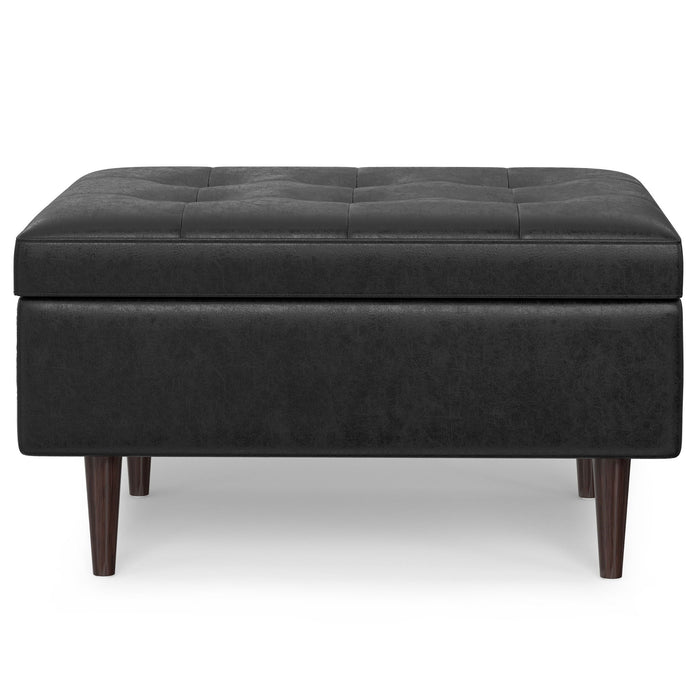 Shay - Large Square Coffee Table Storage Ottoman Mid-Century Style Simpli-Home