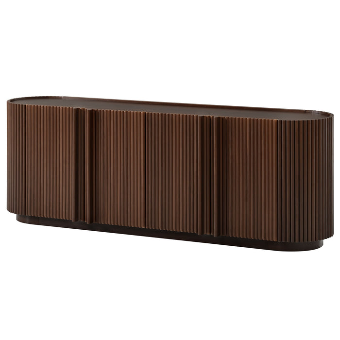 TV Stand With Fluted Tambour Style Door Hearth and Haven