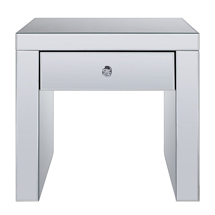 Noralie - 24" Square End Table - Mirrored & Faux Diamonds