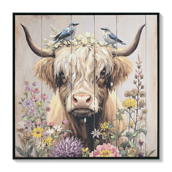 Highland Cow Wall Decor, Picture Canvas Art Print For Living Room - Camel / Brown Daily Nest