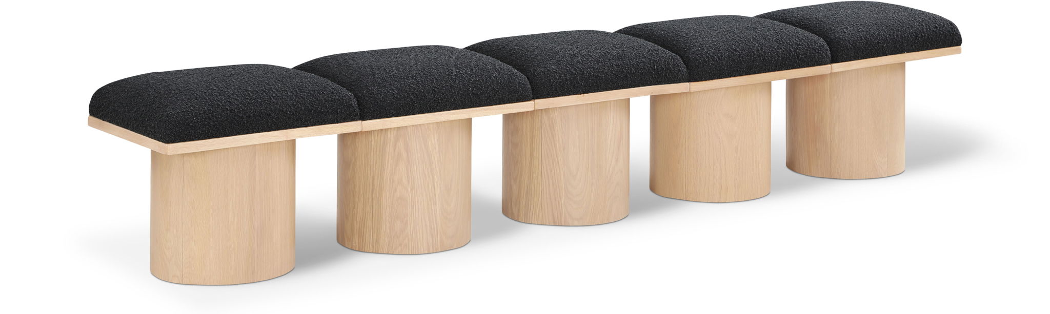 Pavilion - 5 Piece Modular Bench With Natural Base Meridian Furniture