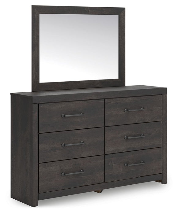 Hollivern - 4 Pc. - Twin Panel Storage Bed, Dresser, Mirror And Chest - Dark Gray Signature Design by Ashley®