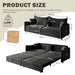 King Pull Out Sofa Bed, 3-In-1 Convertible Bed With 3 Pillows Home Essentials