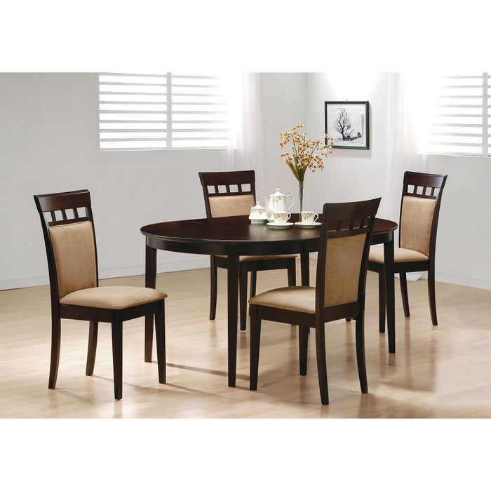 Gianna - 5 Piece Dining Set With Oval Table And Side Chairs - Cappuccino Furniture Max