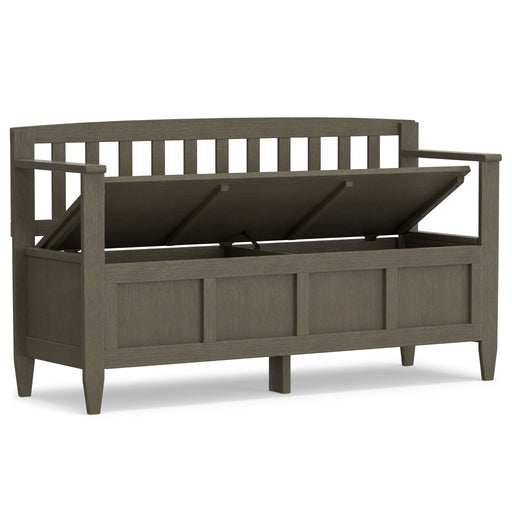 Brooklyn - Entryway Storage Bench - Farmhouse Gray Simpli-Home