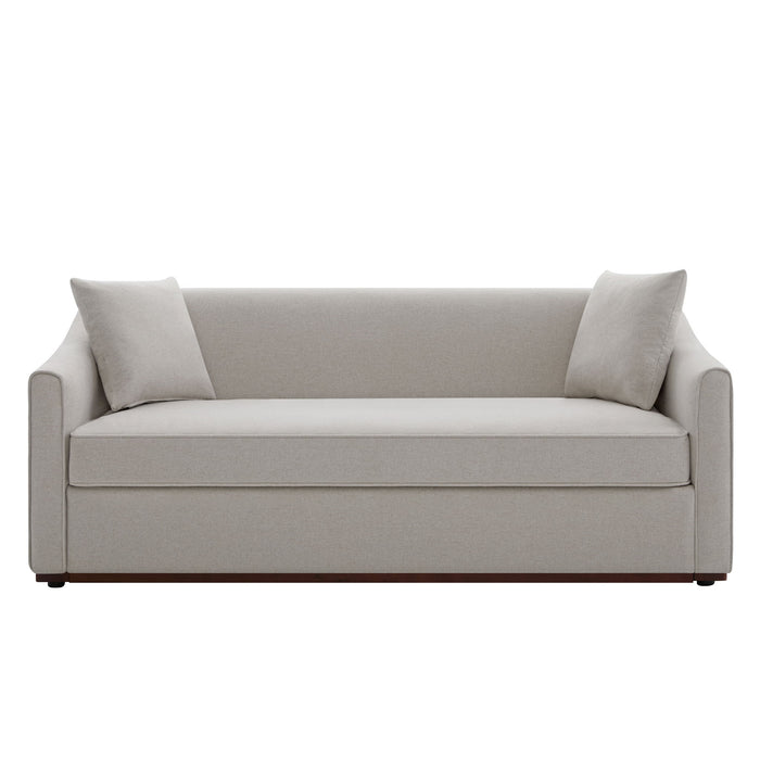 3 Seater Sofa With Wrap Around Armrests And Throw Pillows Noble House