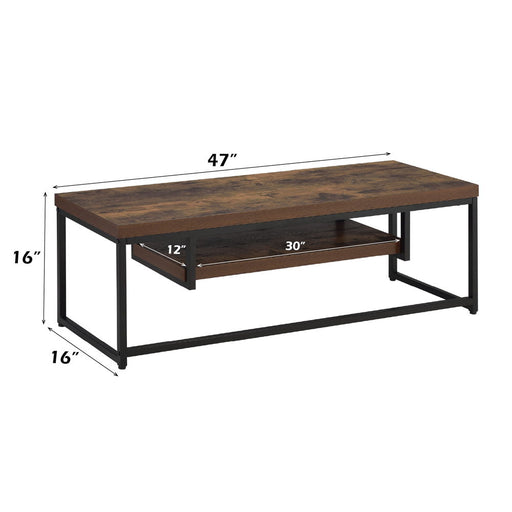 Bob - TV Stand - Weathered Oak & Black Metal ACME