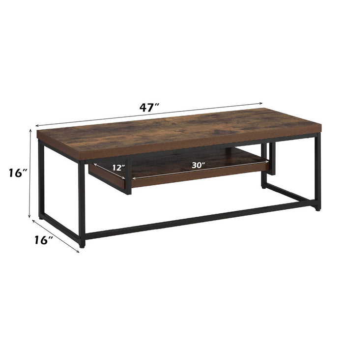 Bob - TV Stand - Weathered Oak & Black Metal ACME