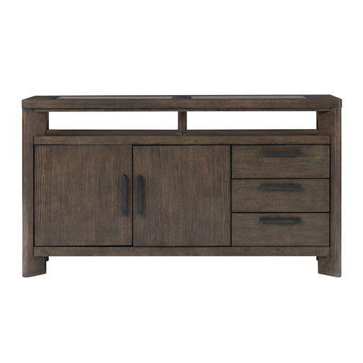 Side Server With Glass Inlay - Dark Oak Emerald Home