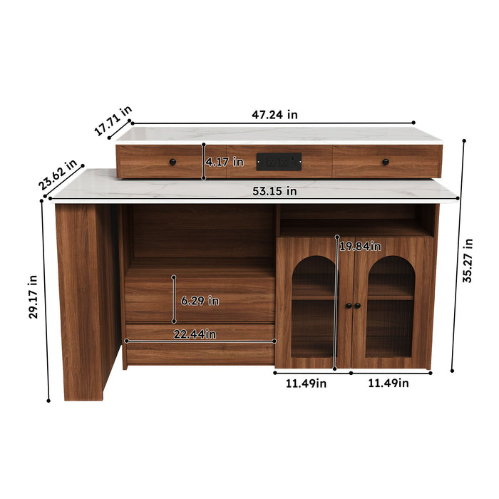 Kitchen Island With Extendable & Rotating Table Home Essentials