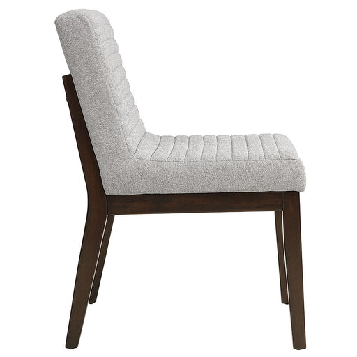 Edwyn - Side Chair (Set of 2) - Gray Fabric & Brown ACME