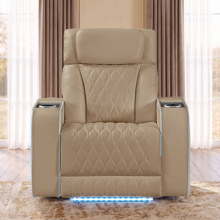 Electra - Power Recliner With Power Headrest, Massage, LED Lighting And USB Control Matrix Furniture Group
