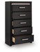 Shoralli - Five Drawer Chest - Black Signature Design by Ashley®