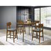 Aston - 5 Piece Counter Height Dining Set With Bent Backs And Upholstered Seats - Walnut Furniture Max