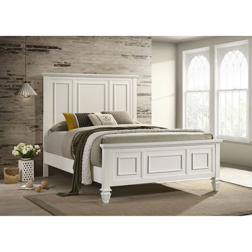 Copper - Queen Panel Bed With Structured Headboard And Slatted Design - White Furniture Max