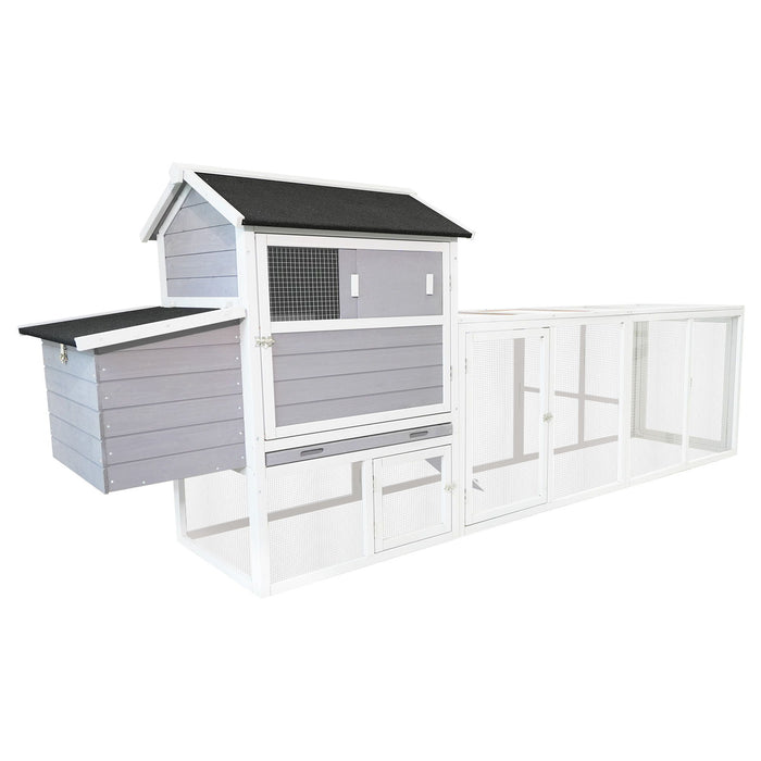 Large Outdoor Hen House With Run And Nesting Box Poultry Cage Daily Nest