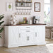 Barn Door Storage Cabinet With 2 Drawers & Door Rack, Adjustable Shelves Home Essentials