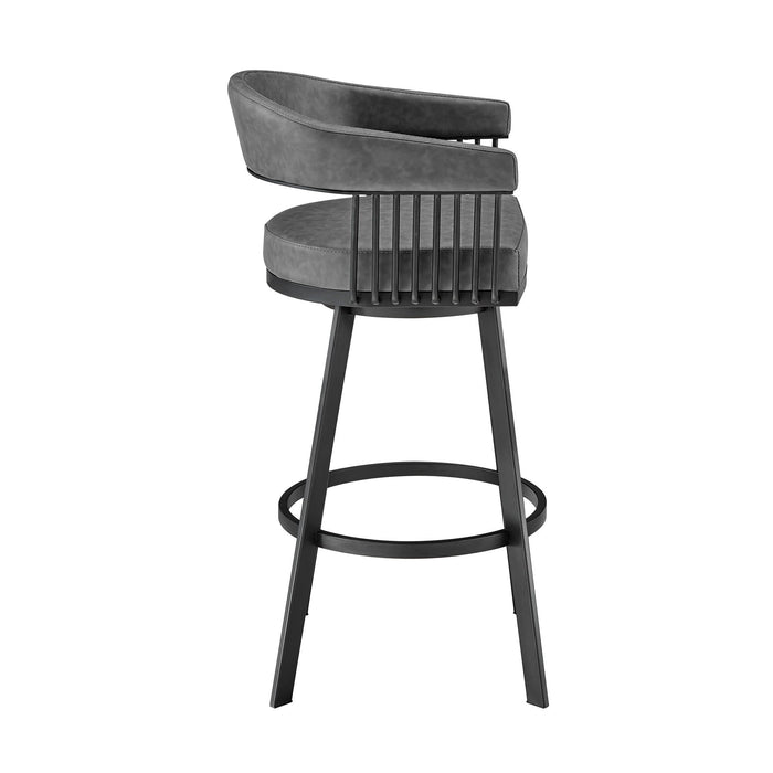 Swivel Low Back, Counter Height Bar Chair - Gray / Black