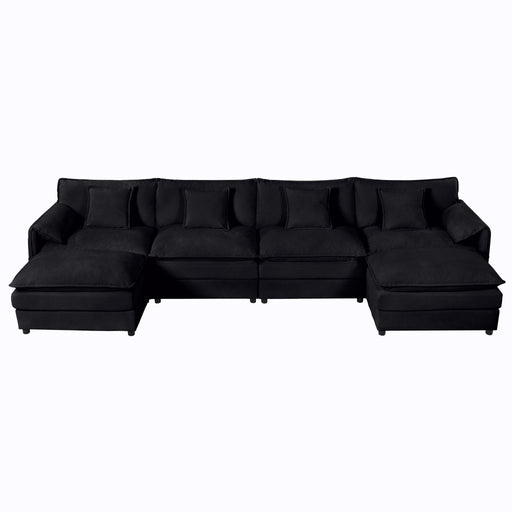 Modern Comfy Deep Seat Modular Sectional Sofa Cloud Couch With Ottoman Home Essentials