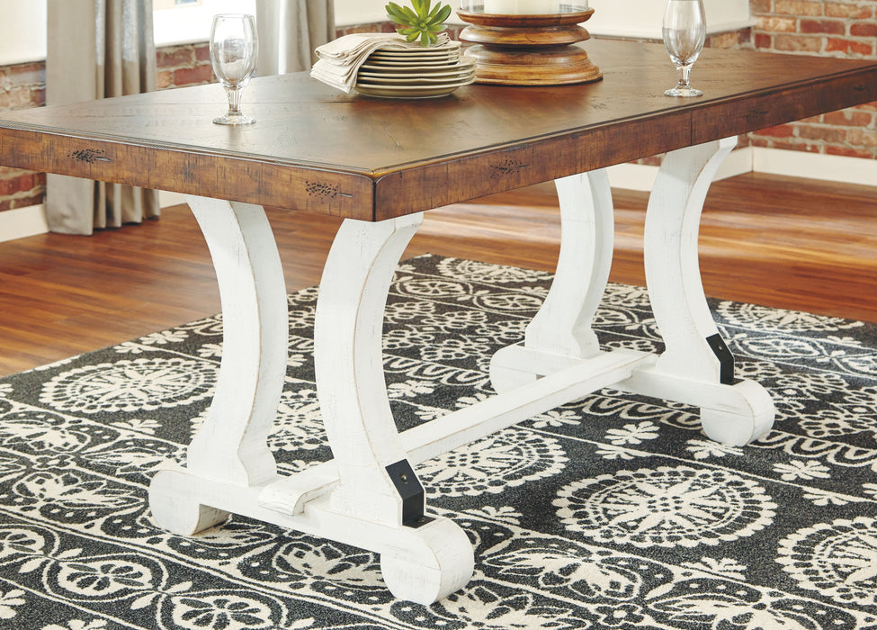 Valebeck - White / Brown - Rectangular Dining Room Table