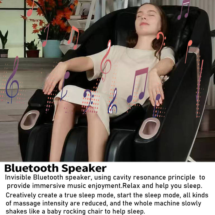 SL Type Pulley Guide, 2D Motor-Massage Manipulator-Space Saver Design, Track Sliding Zero Gravity Multifunction Massage Chair - Black Daily Nest