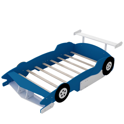 Race Car-Shaped Platform Bed With Wheels DreamHaus