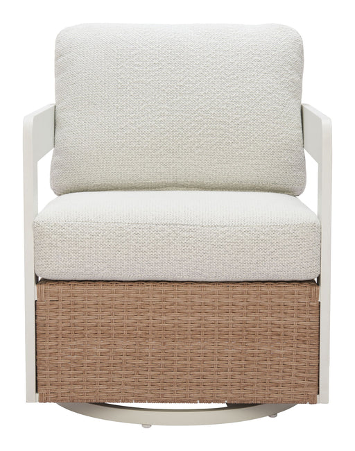Gelo - Outdoor Swivel Chair - White / Brown Zuo Modern