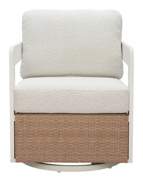 Gelo - Outdoor Swivel Chair - White / Brown Zuo Modern