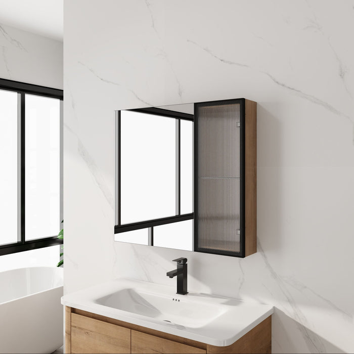 Wall Mounted Bathroom Cabinet & Adjustable Shelves - Imitative Oak Home Essentials