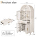 Arched Kitchen Pantry Cabinet With Adjustable Shelves & Barn Door Design Home Essentials