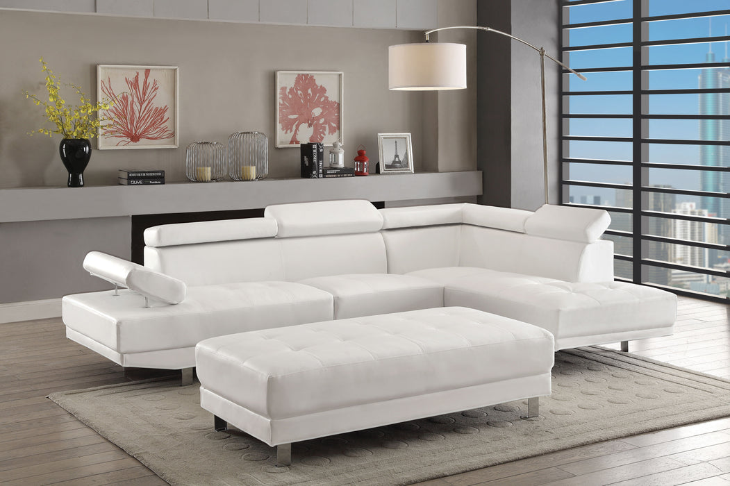 Glory Furniture Riveredge Sectional (2 Boxes), White
