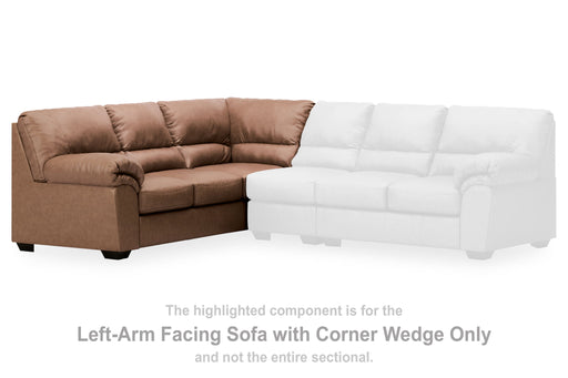 WillowBend - LAF Sofa With Corner Wedge - Caramel Signature Design by Ashley®