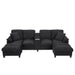 Modern U - Shaped Sectional Sofa With Storage Ottomans, USB Ports, And Cup Holders Hearth and Haven