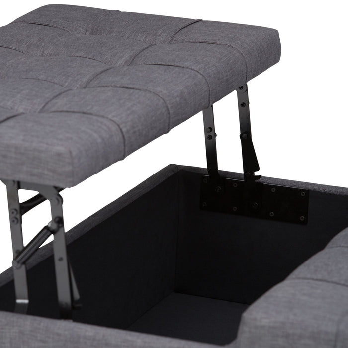 Harrison - Upholstered Coffee Table Storage Ottoman Simpli-Home