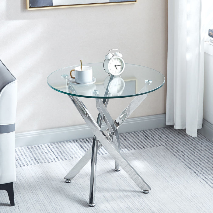 Round Table With Angular Slanted Legs Home Essentials