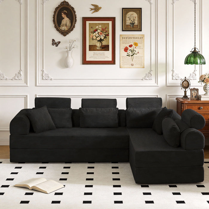 Modern L-Shape Modular Sectional Sofa, Compressed Design Home Essentials